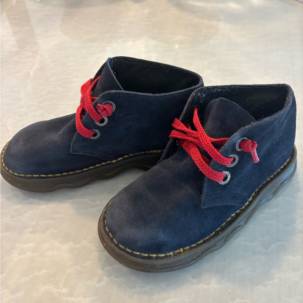 Dr. Martens Kids Navy Boots with Red Laces